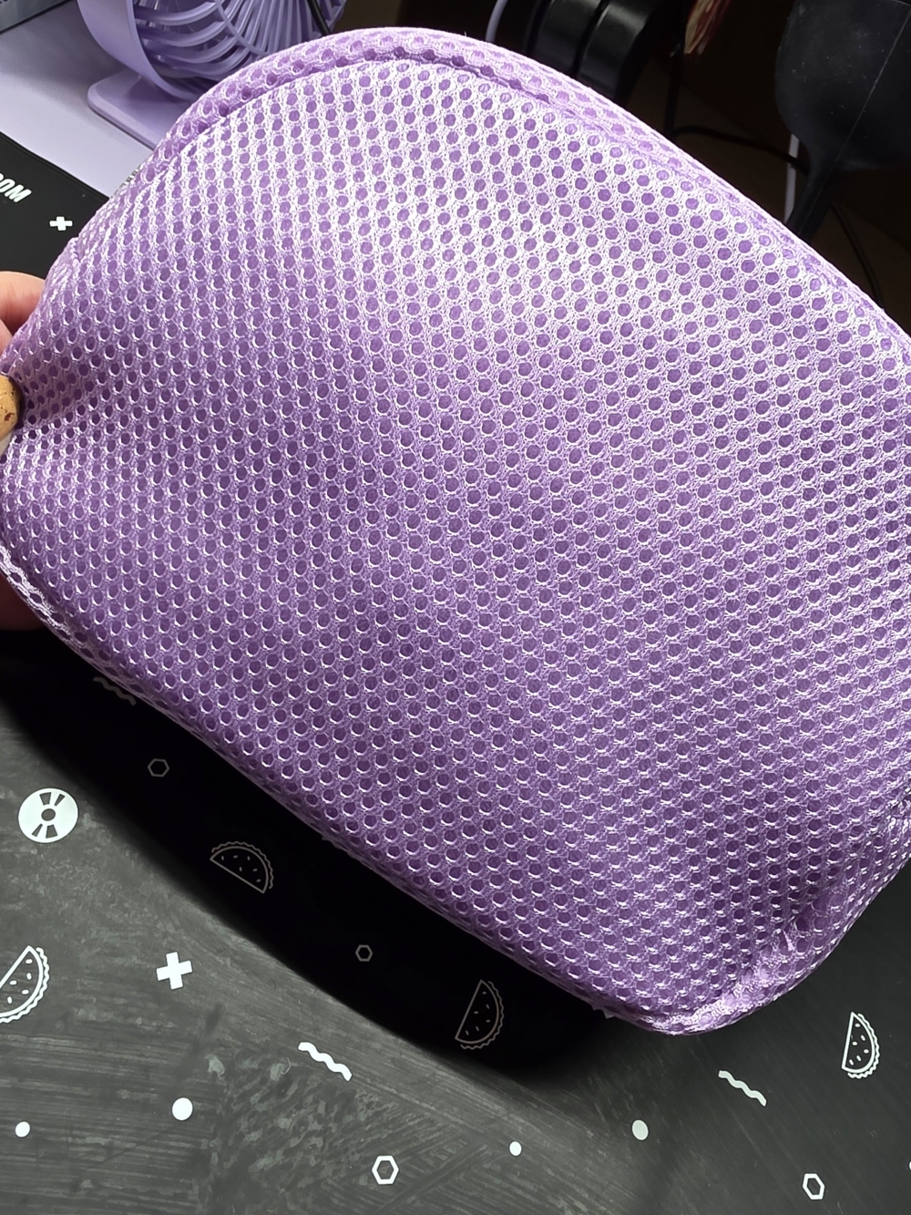 Lavender Mesh Cosmetic Pouch - Stylish Women’s Makeup Bag